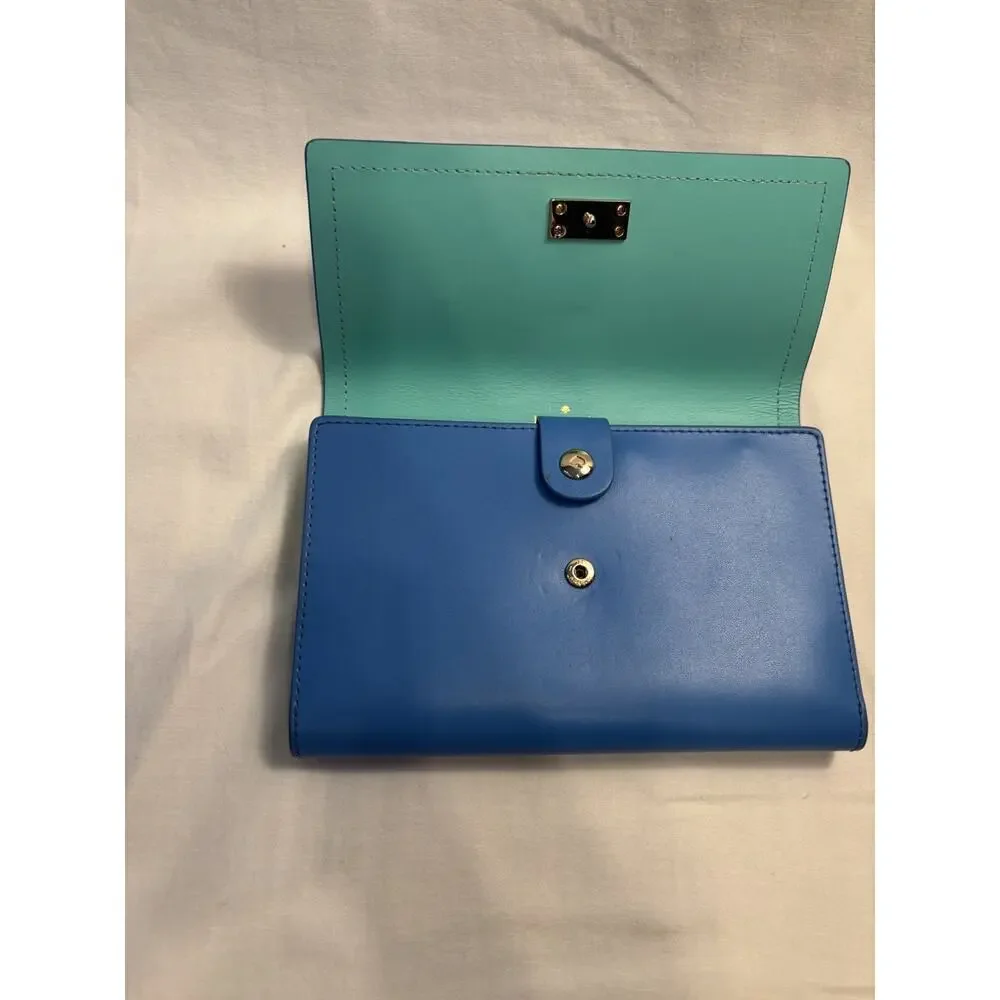 Kate Spade New York Blue Mint Dual Tone Wallet without Strap Slightly Damaged